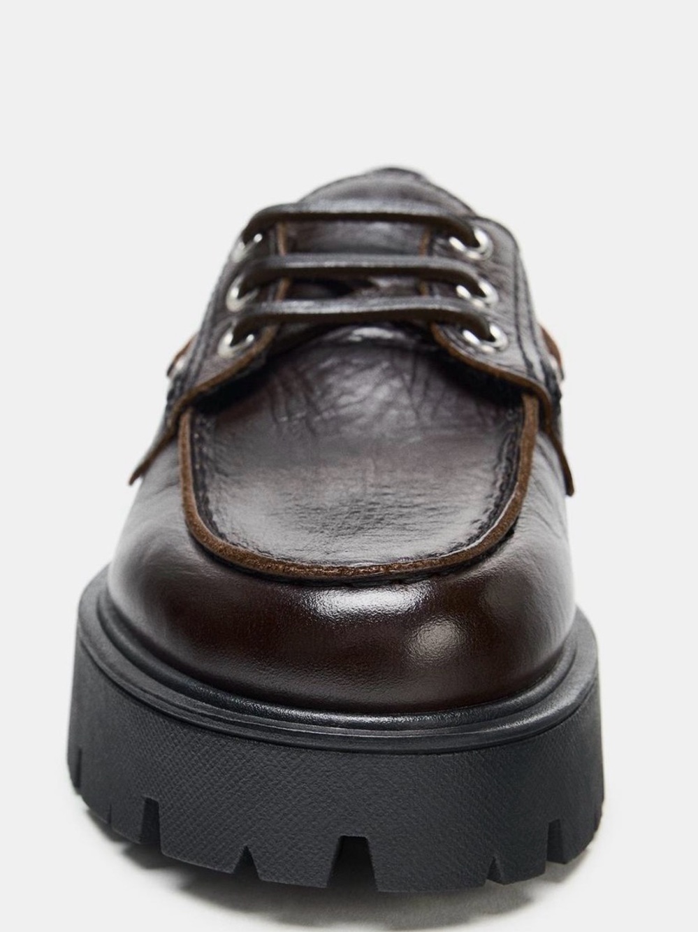 ZARA LEATHER PLATFORM LOAFERS